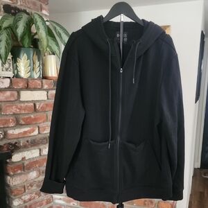 FIGS Black Full Zip Hoodie Jacket Unisex Cozy Layer